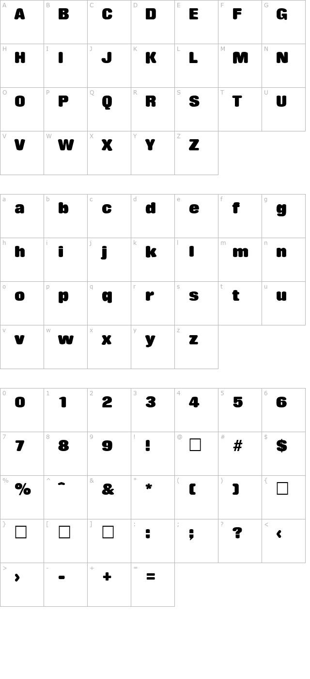 RollingStone Regular character map