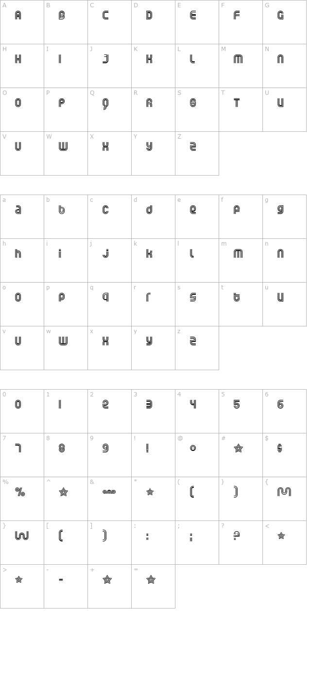 rolloglide character map