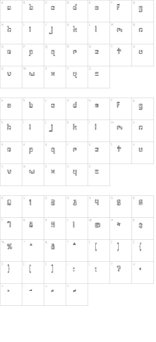 Rollover Outline character map