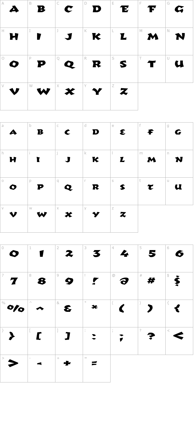 RomulusExtended character map