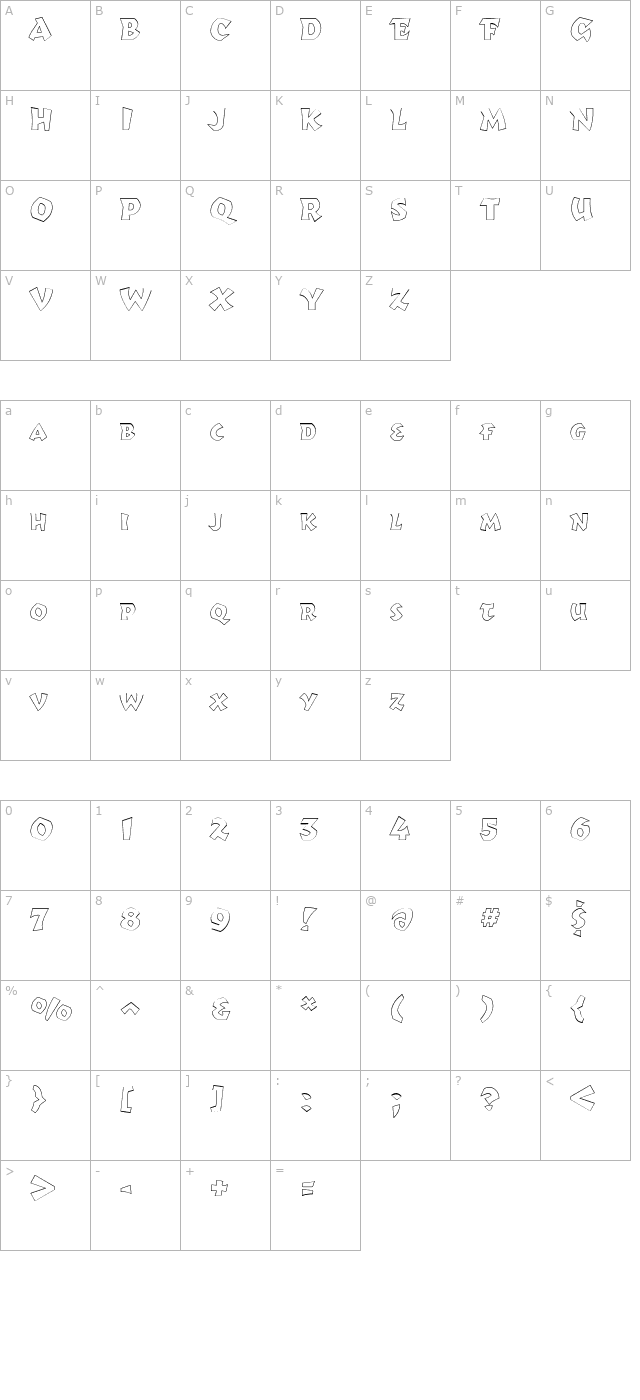 RomulusOutline Black character map