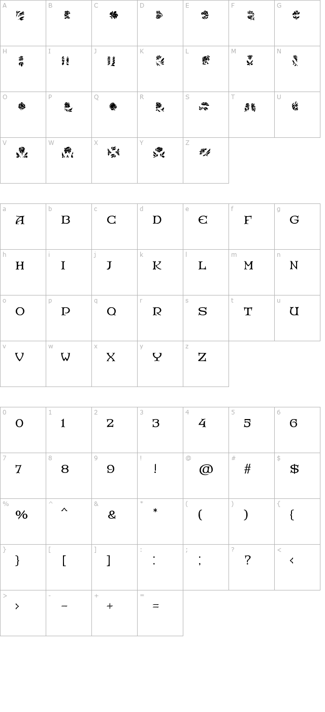 RoseGardenEF-BoldInlayTwo character map