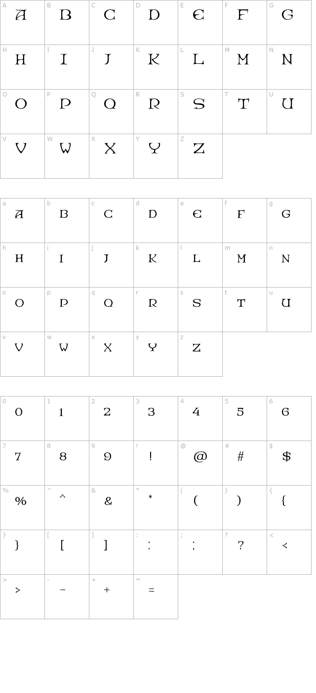 RoseGardenEF-InlayOne character map