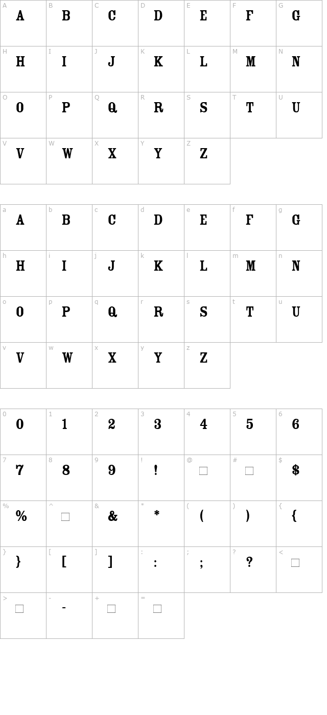 RosewoodFill character map