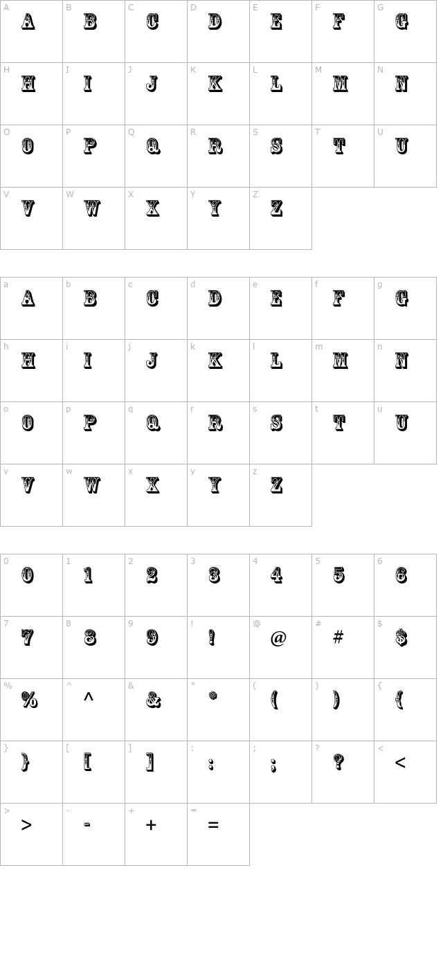 RosewoodStd-Regular character map