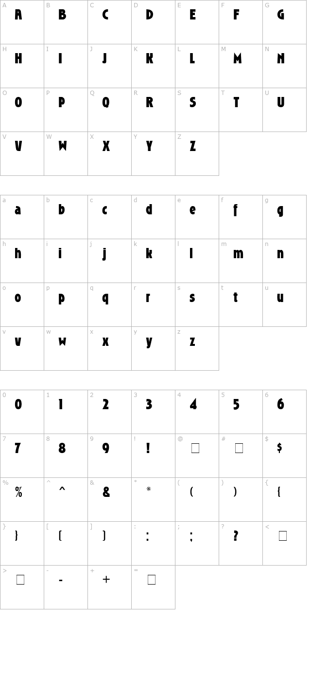 roslyn-mn-bold character map