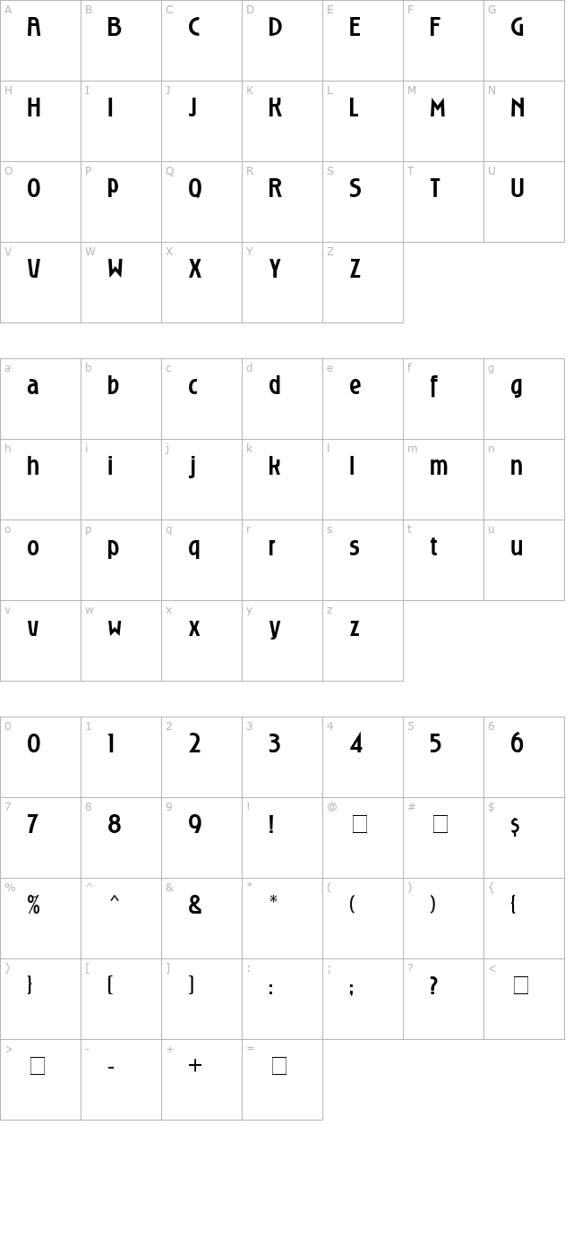 roslyn-mn character map