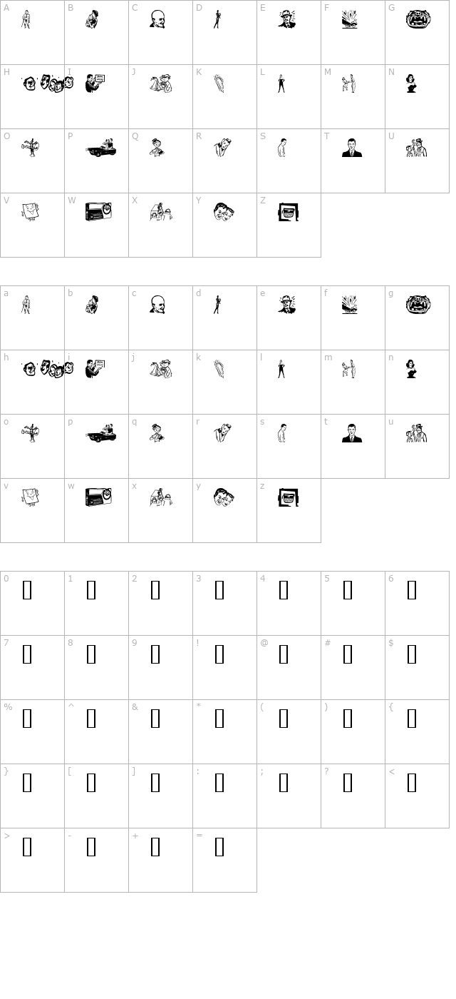 Rotodesign Dingbats character map