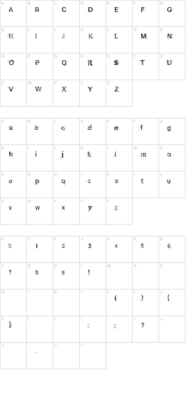 rough-linen character map