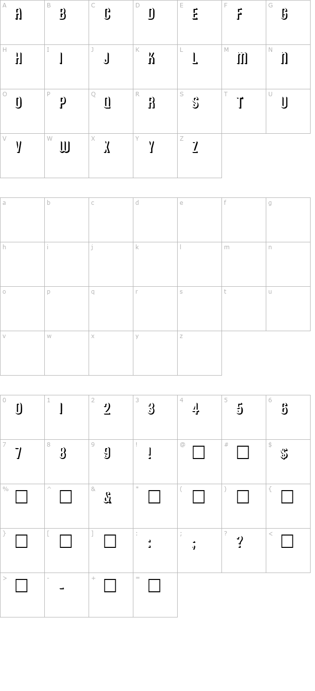 RoundedRelief character map