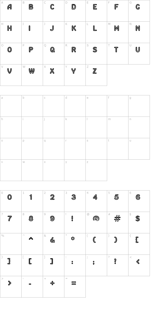 RoundSans-Inline character map