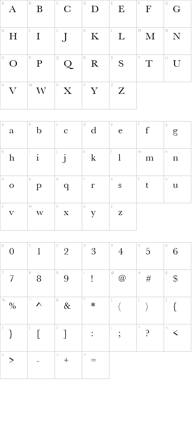 RoxanneBeckerWide character map