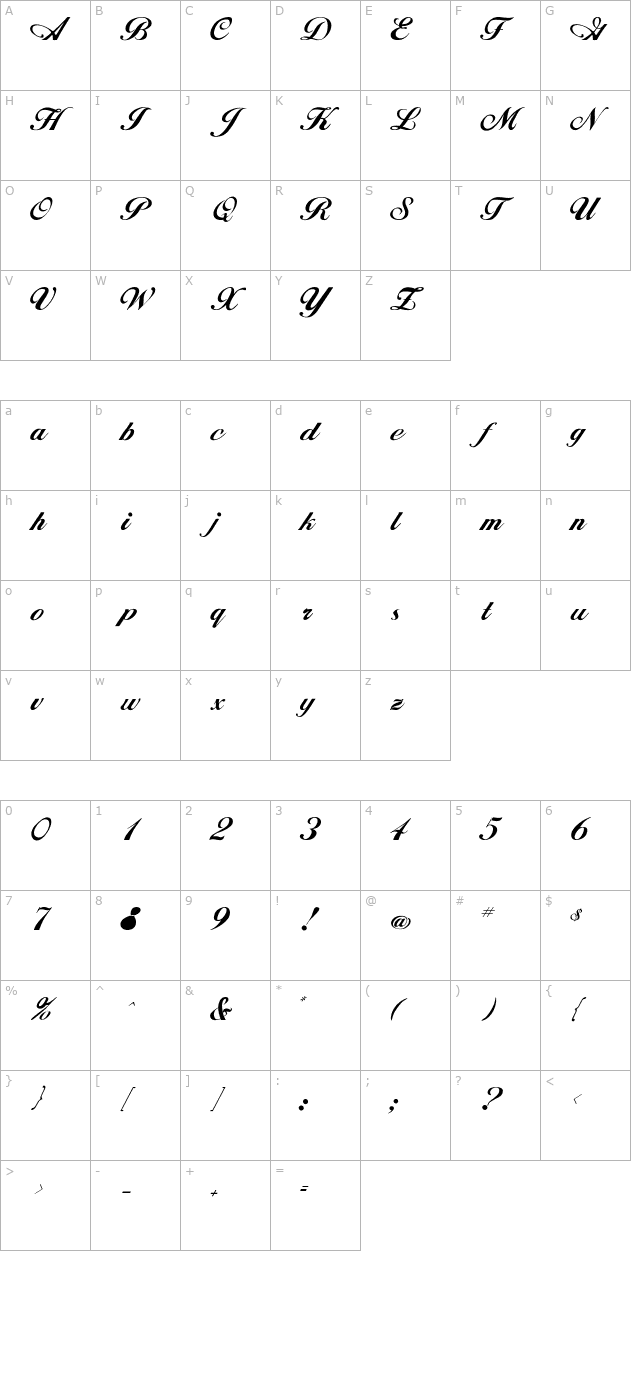 RSAlison character map