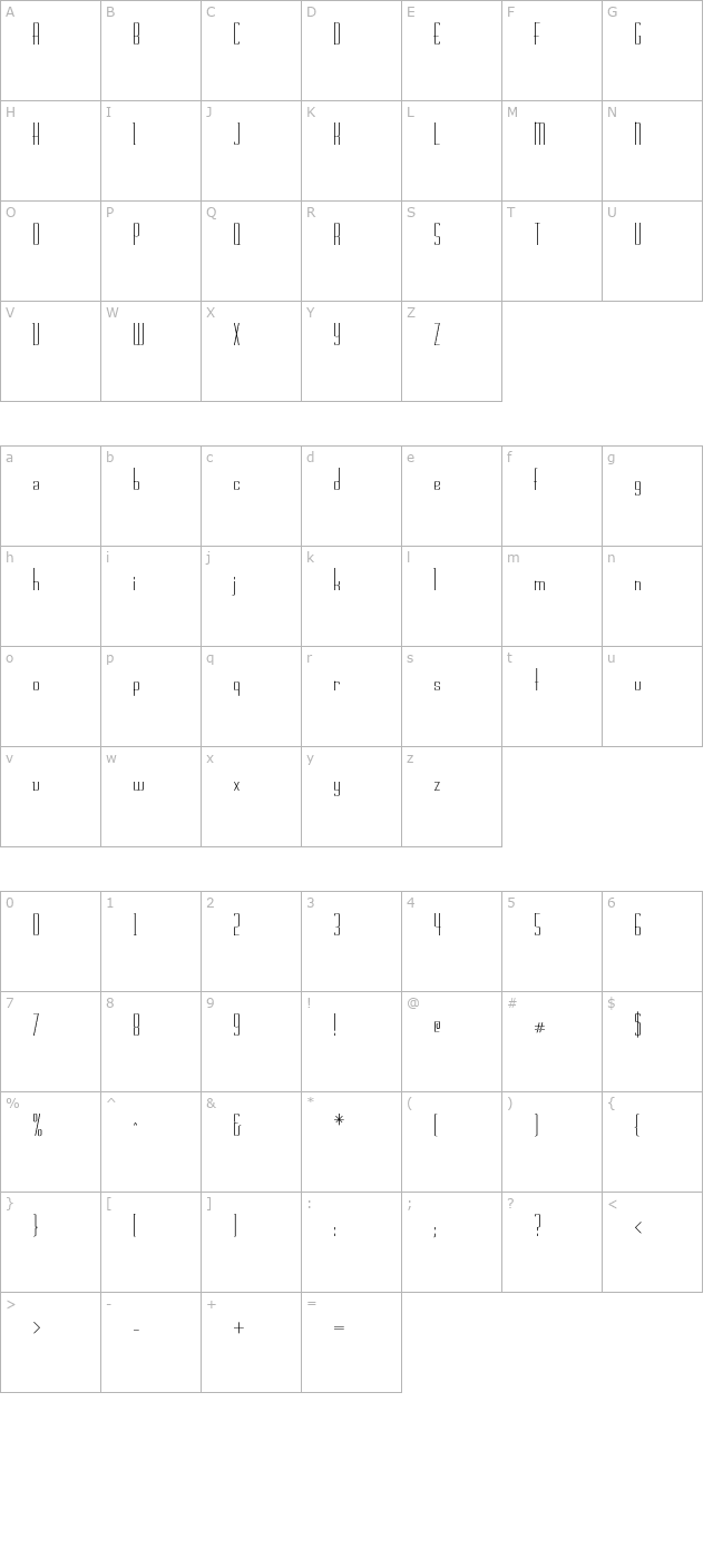 rschasline character map