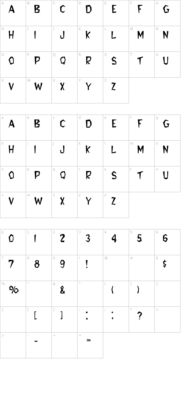 rsflintfont character map