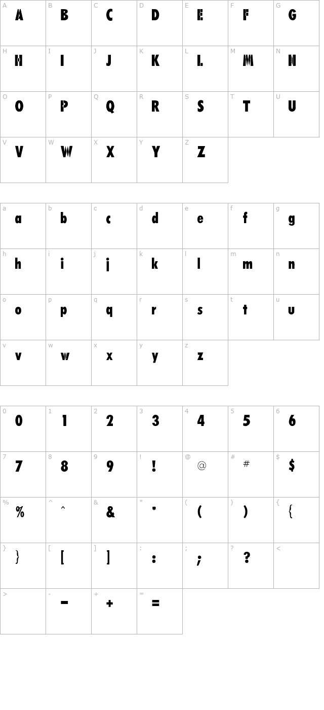 RSFutaruBold character map