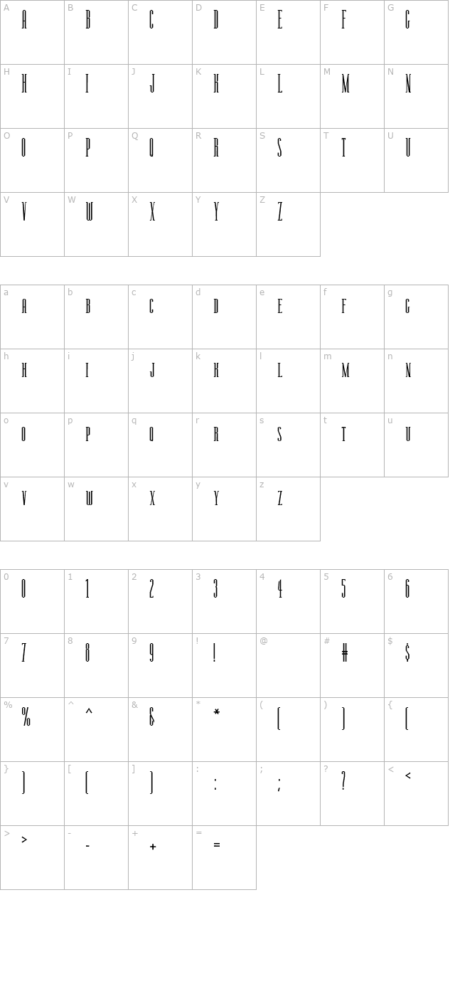 RSManzanita character map