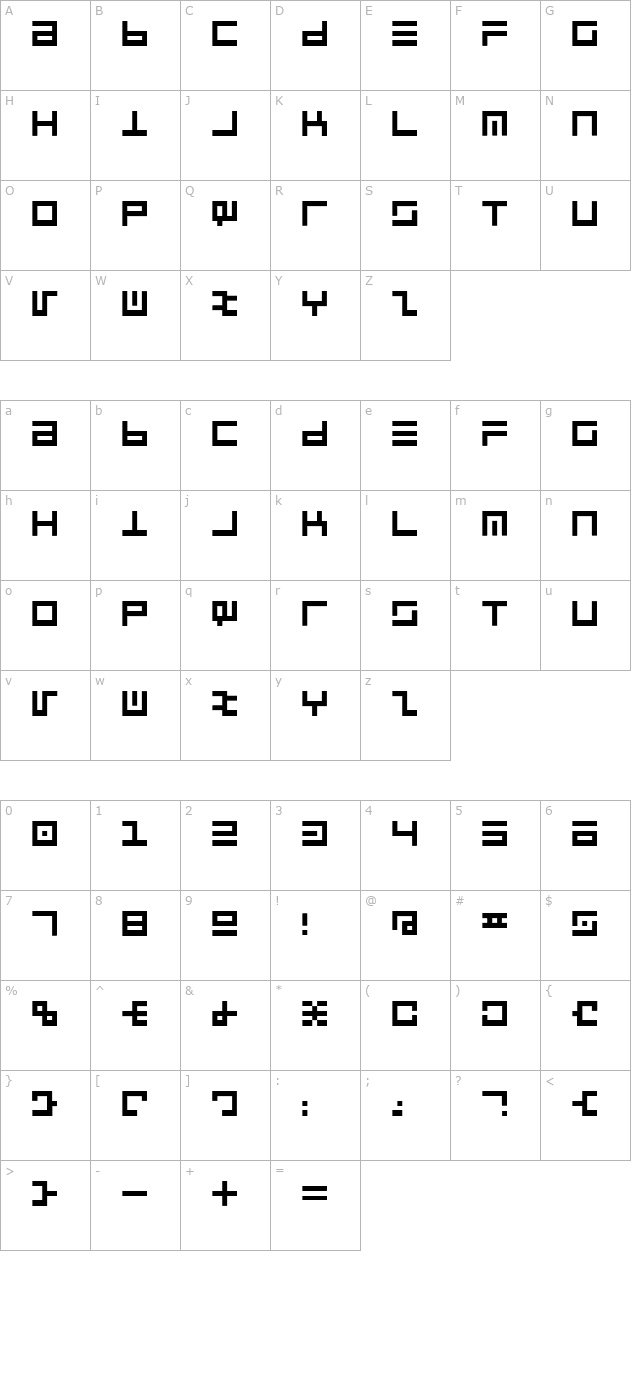 RSUltraLine character map