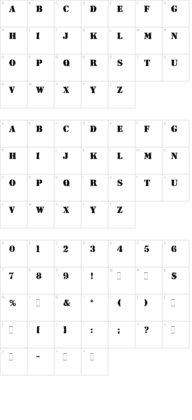 rubber-stamp-let-plain character map