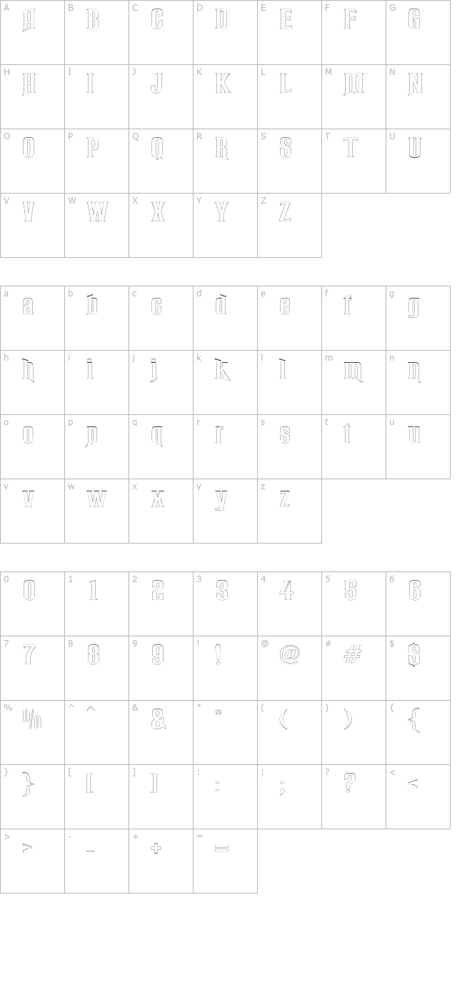 rubens-open character map