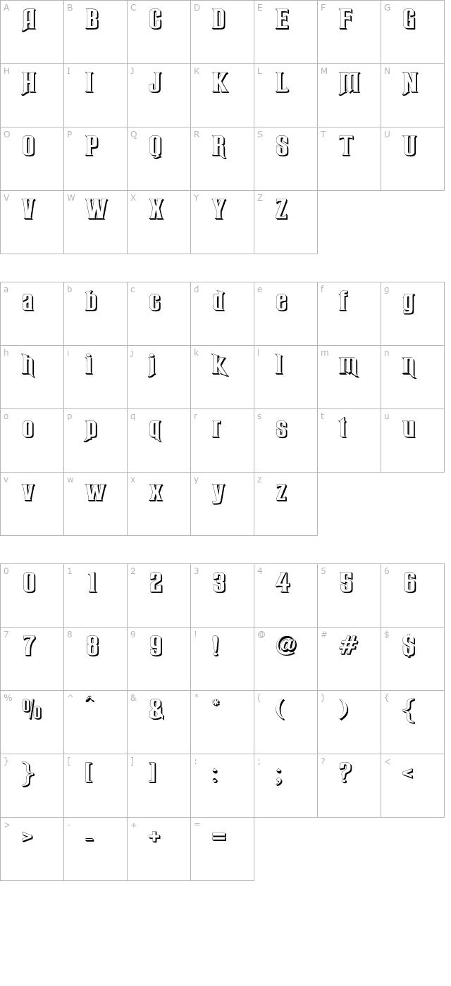 Rubens Perspective character map