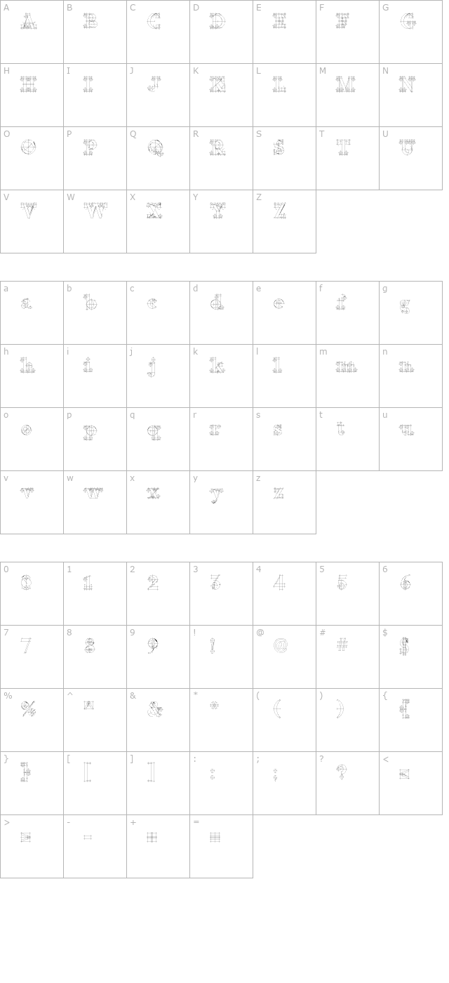 Rubino Serif Guides Regular character map