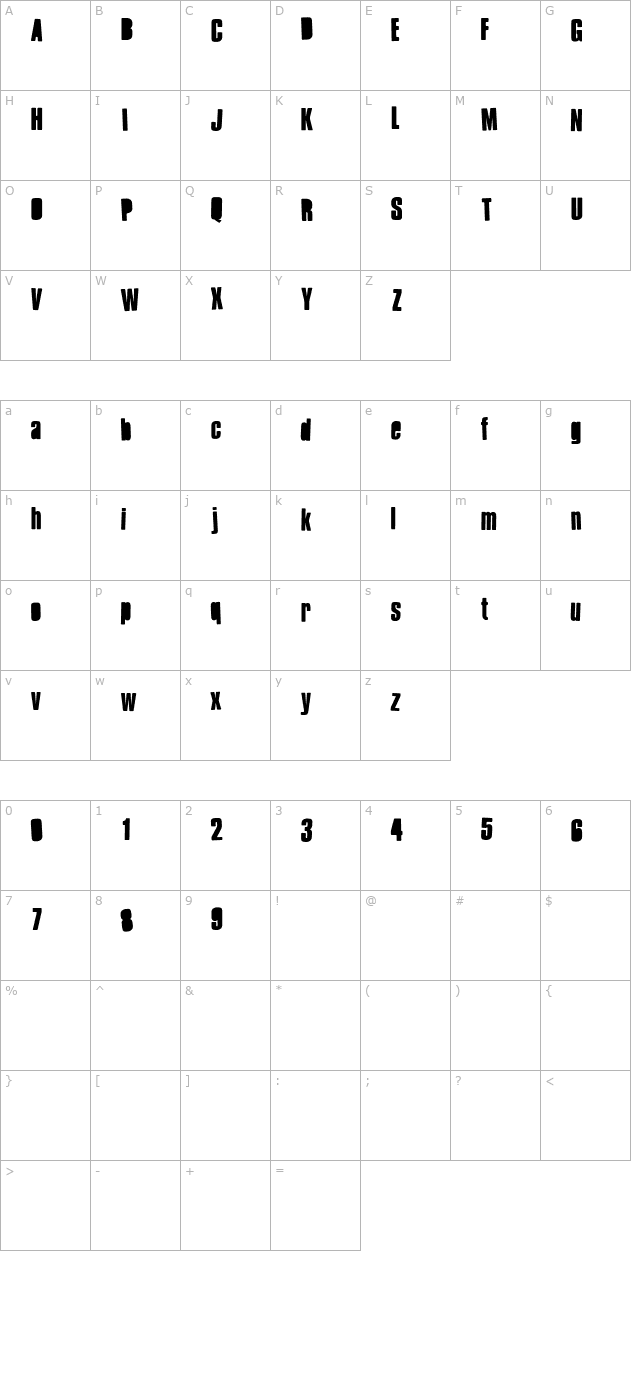 rubon-heavy character map