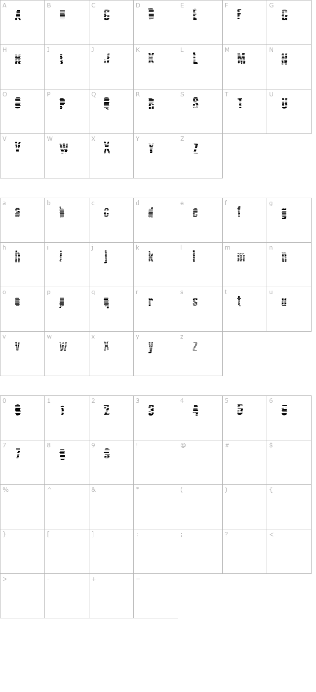 RubOn-Lite character map