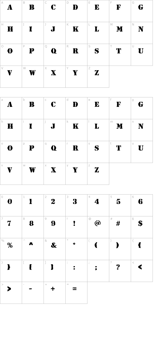 rudakit character map