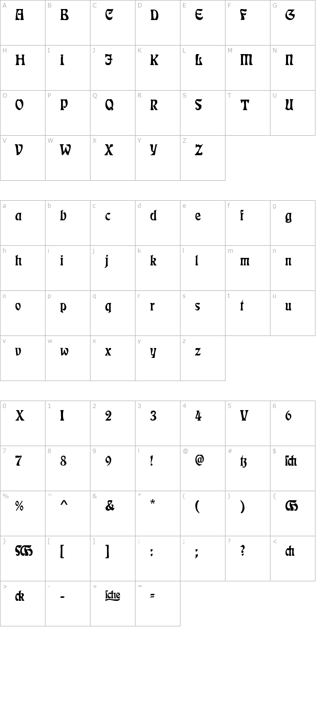 rudelsberg-alternate character map