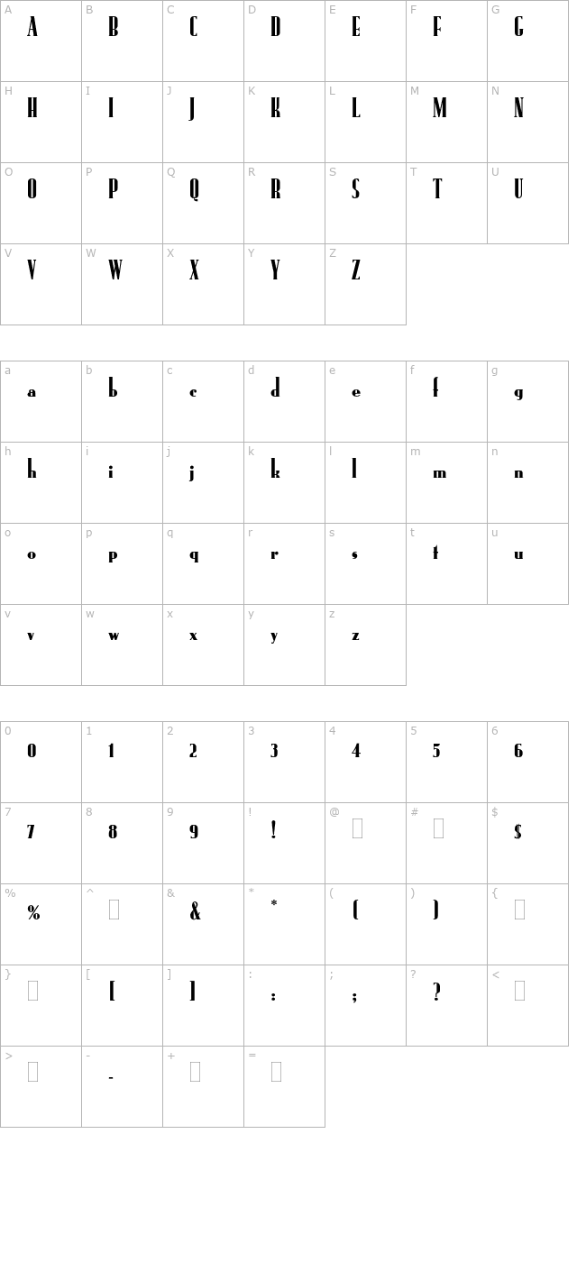 RundfunkPlain character map