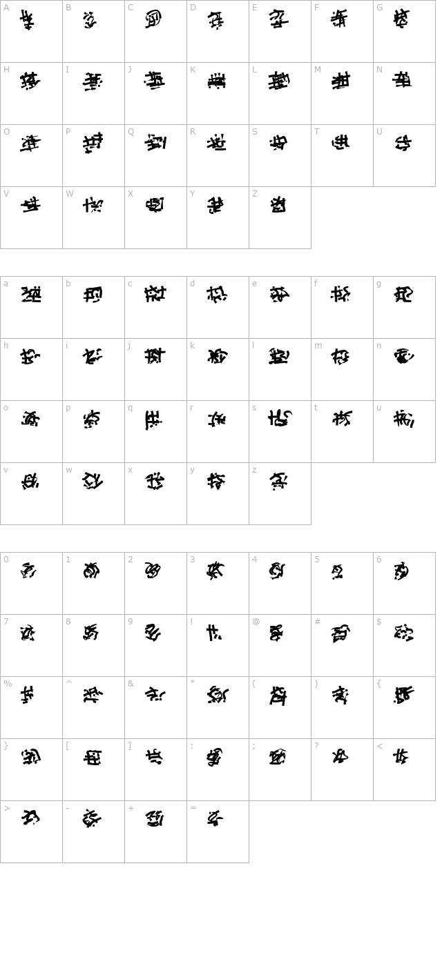 Runes of the Dragon Two character map
