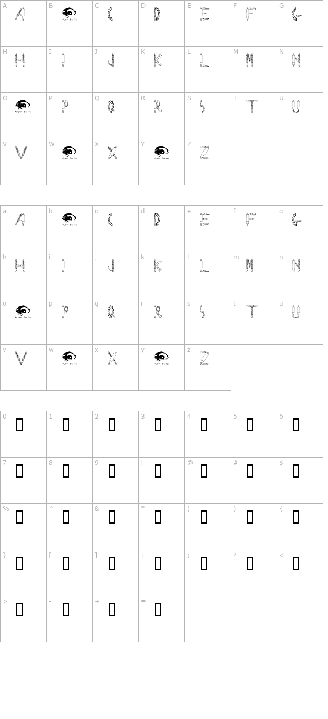 rusted-machinesw character map