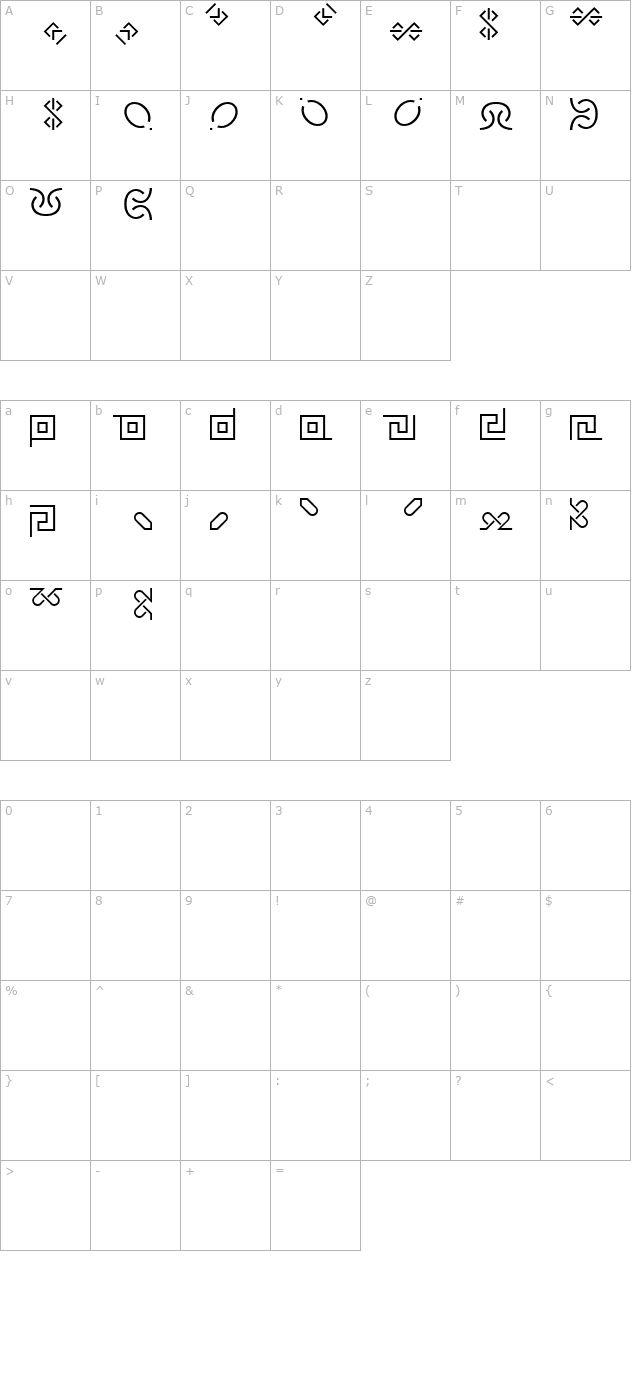 rusticana-borders character map