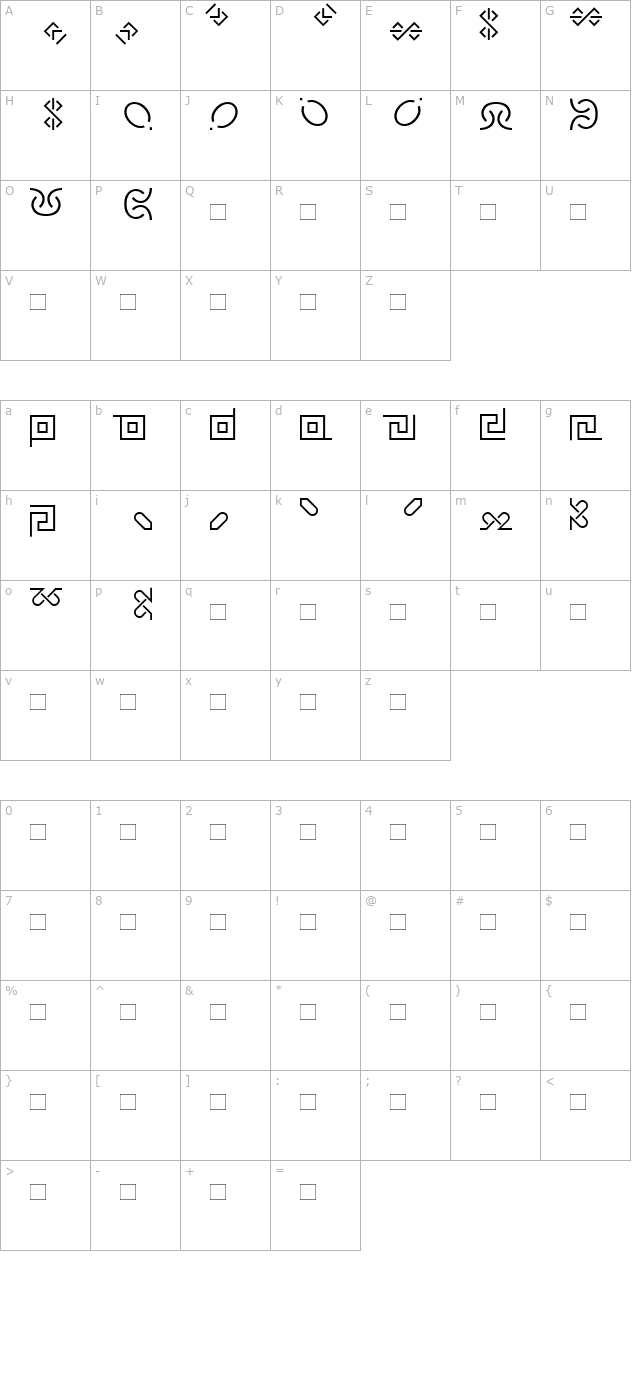 RusticanaBorders character map