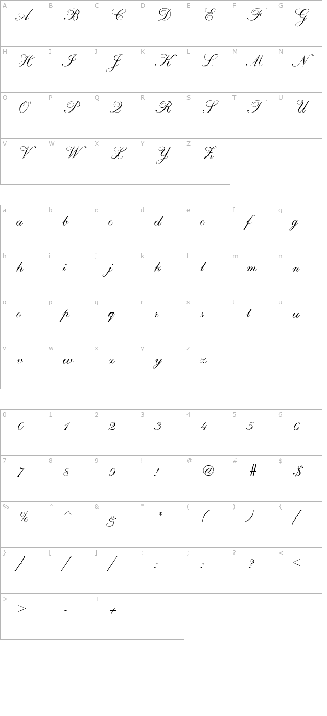 RuthBecker character map