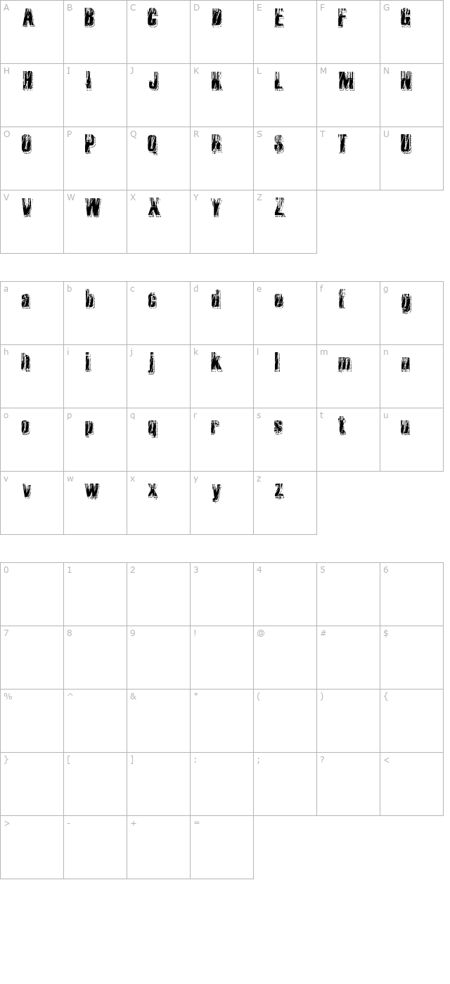 RvD Microcode character map