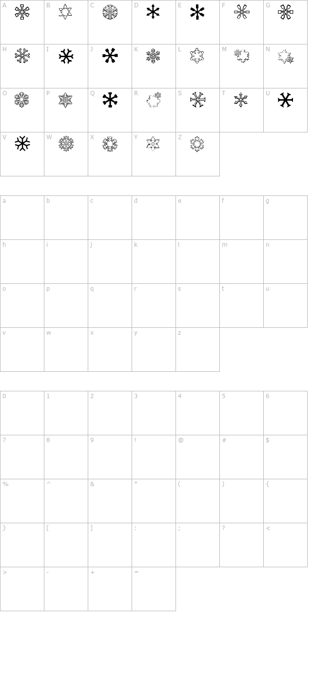 ryp-sflake8 character map