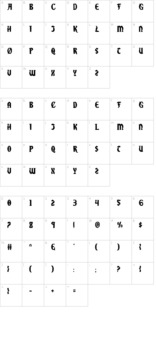 sable-lion character map