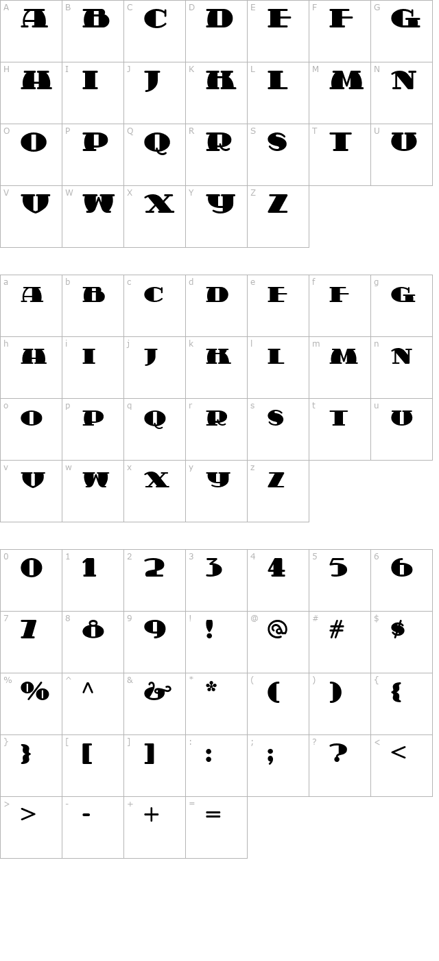 sabrina-zaftig-nf character map