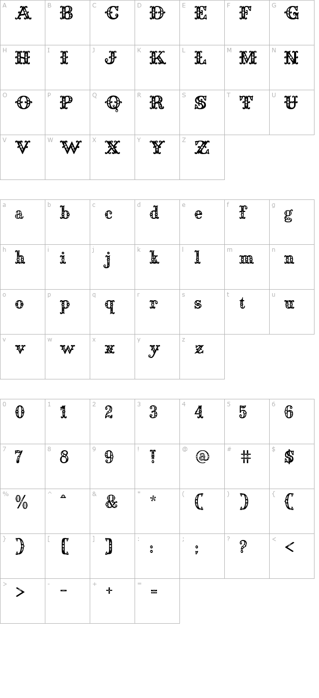 saddlery-fill character map