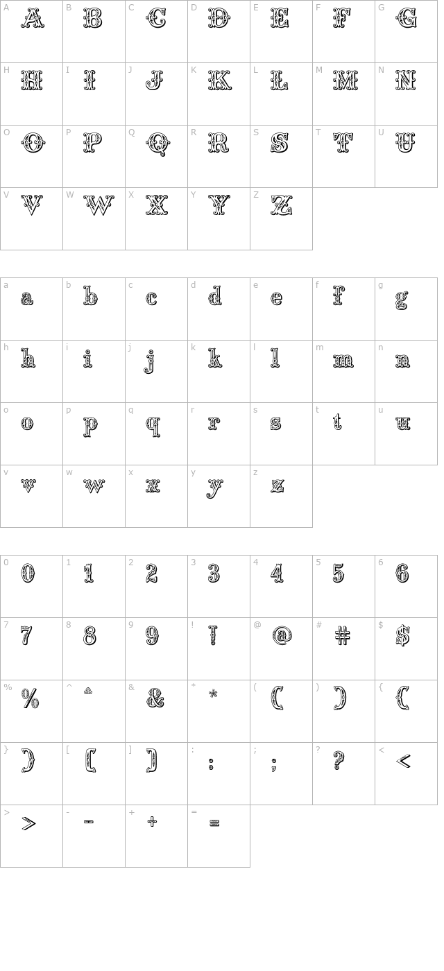 Saddlery character map