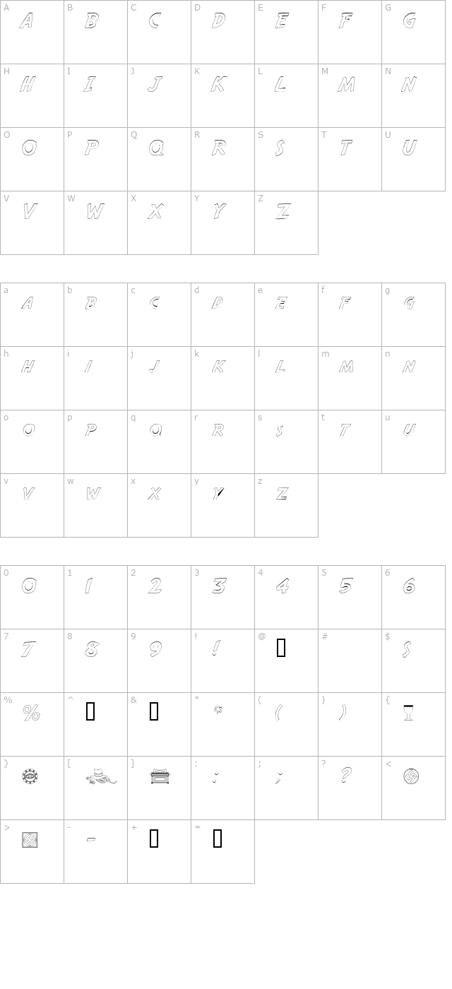 safarioutline character map