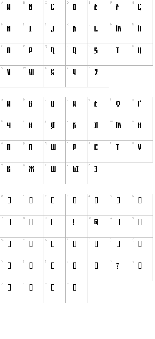 Saffron BRK character map