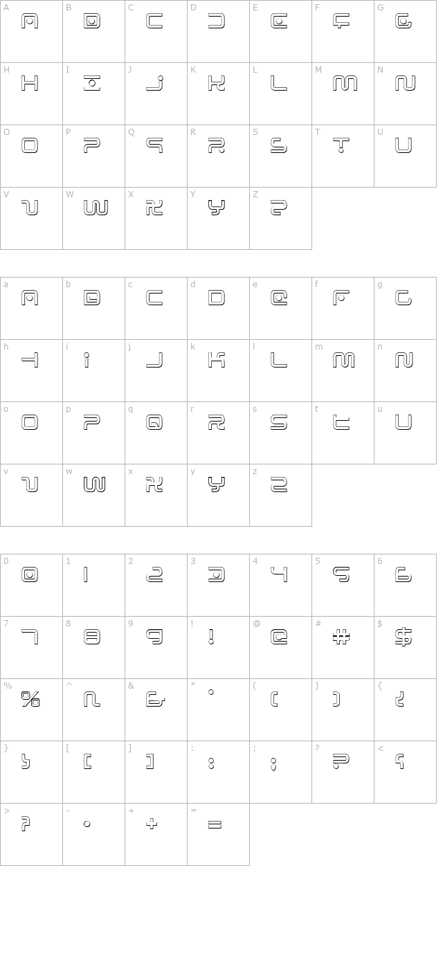 Sagan Outline character map