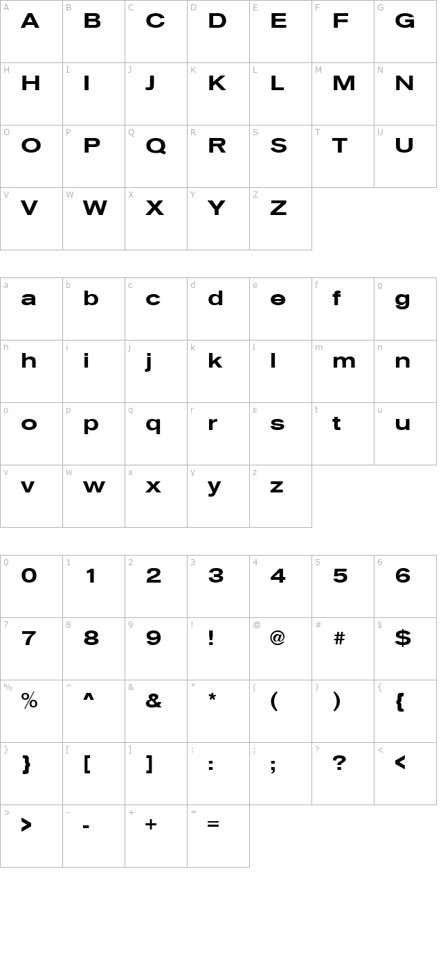 sage-extended-medium character map