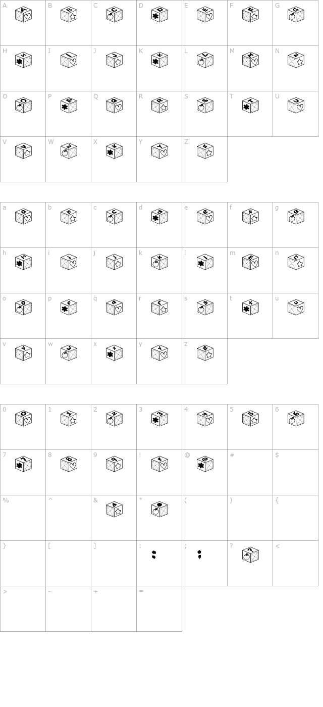 Sai Font character map
