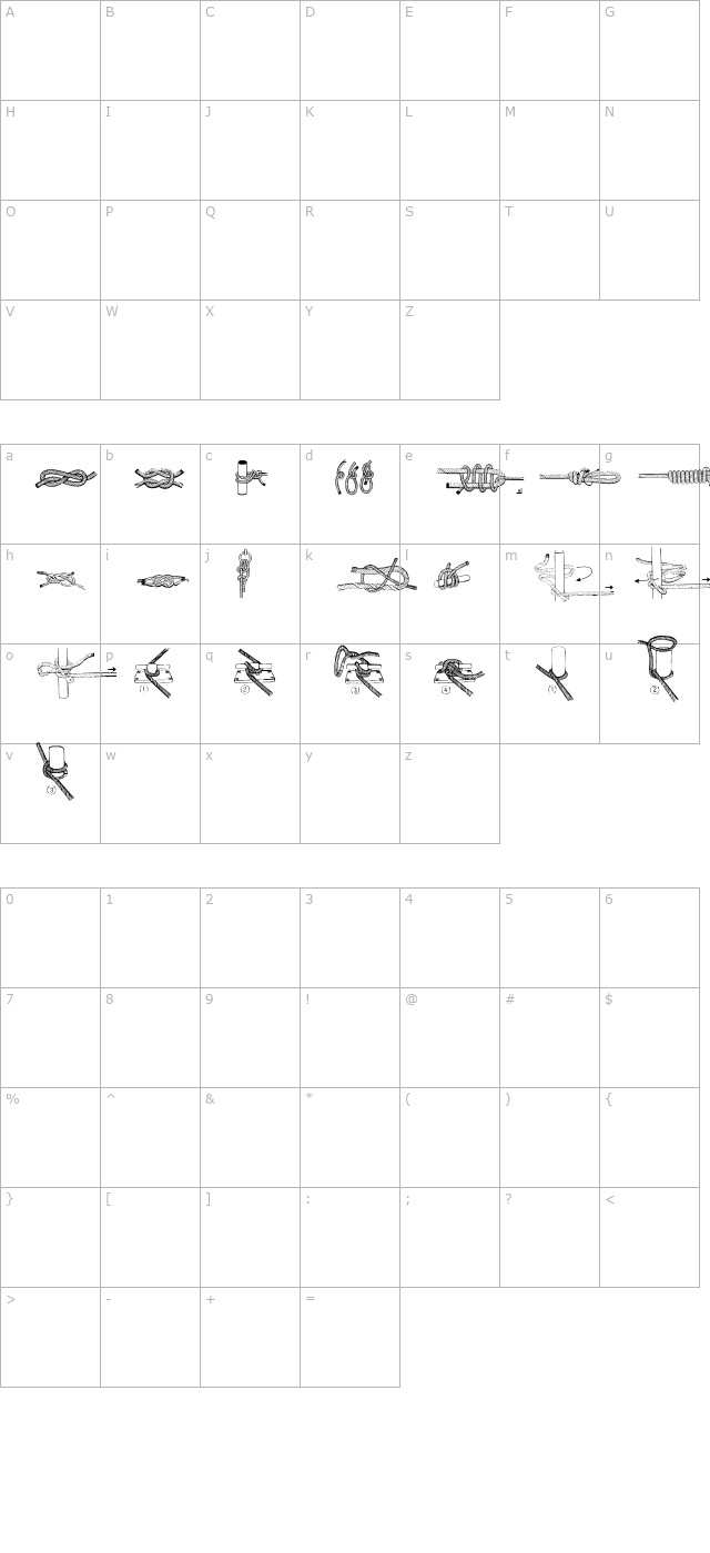 SailorsKnots character map