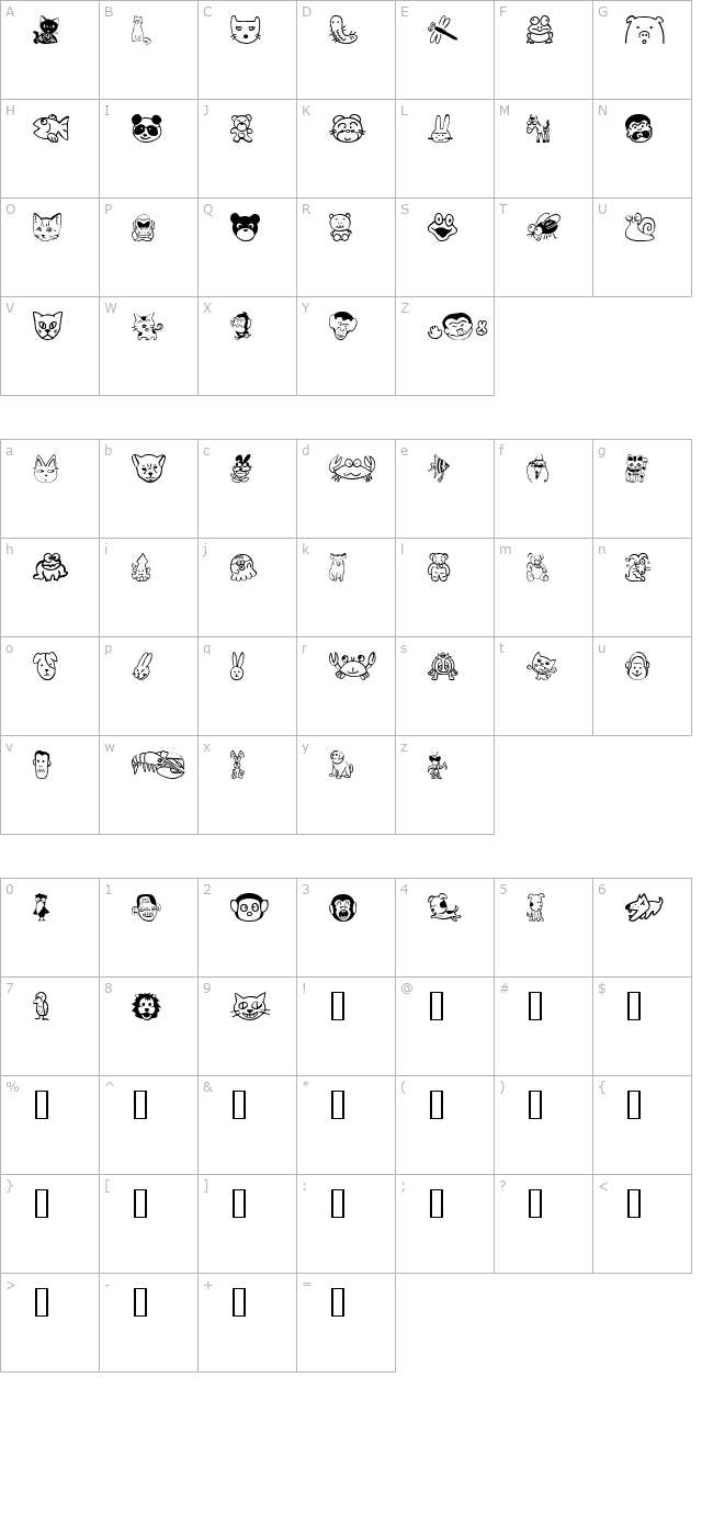 Sakabe Animal 01 character map