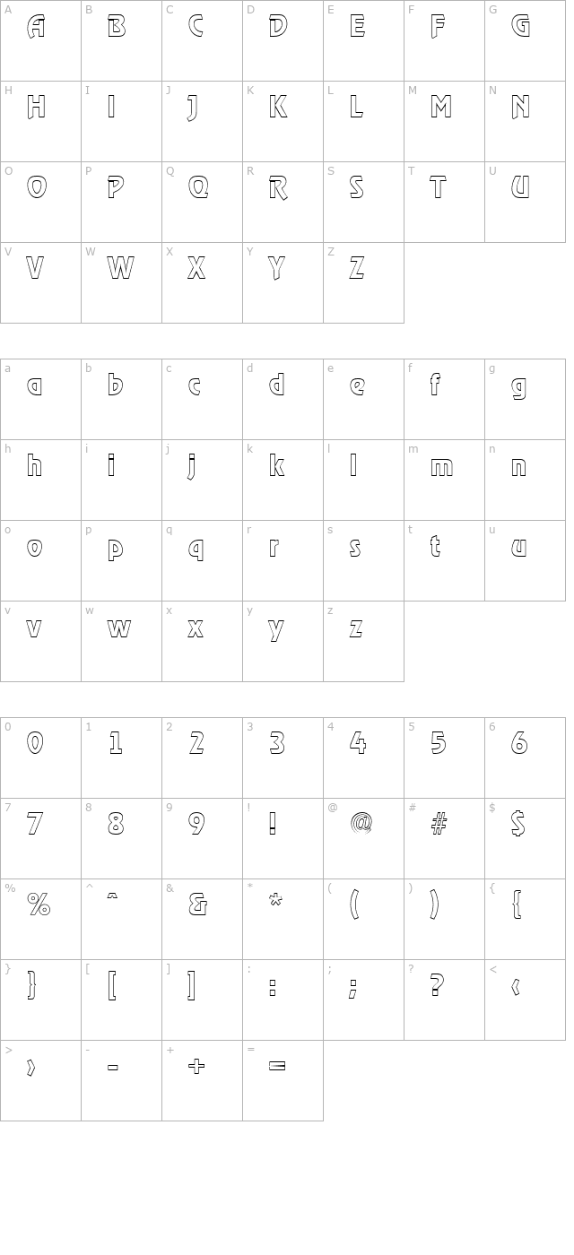 SalBeckerOutline-Bold character map